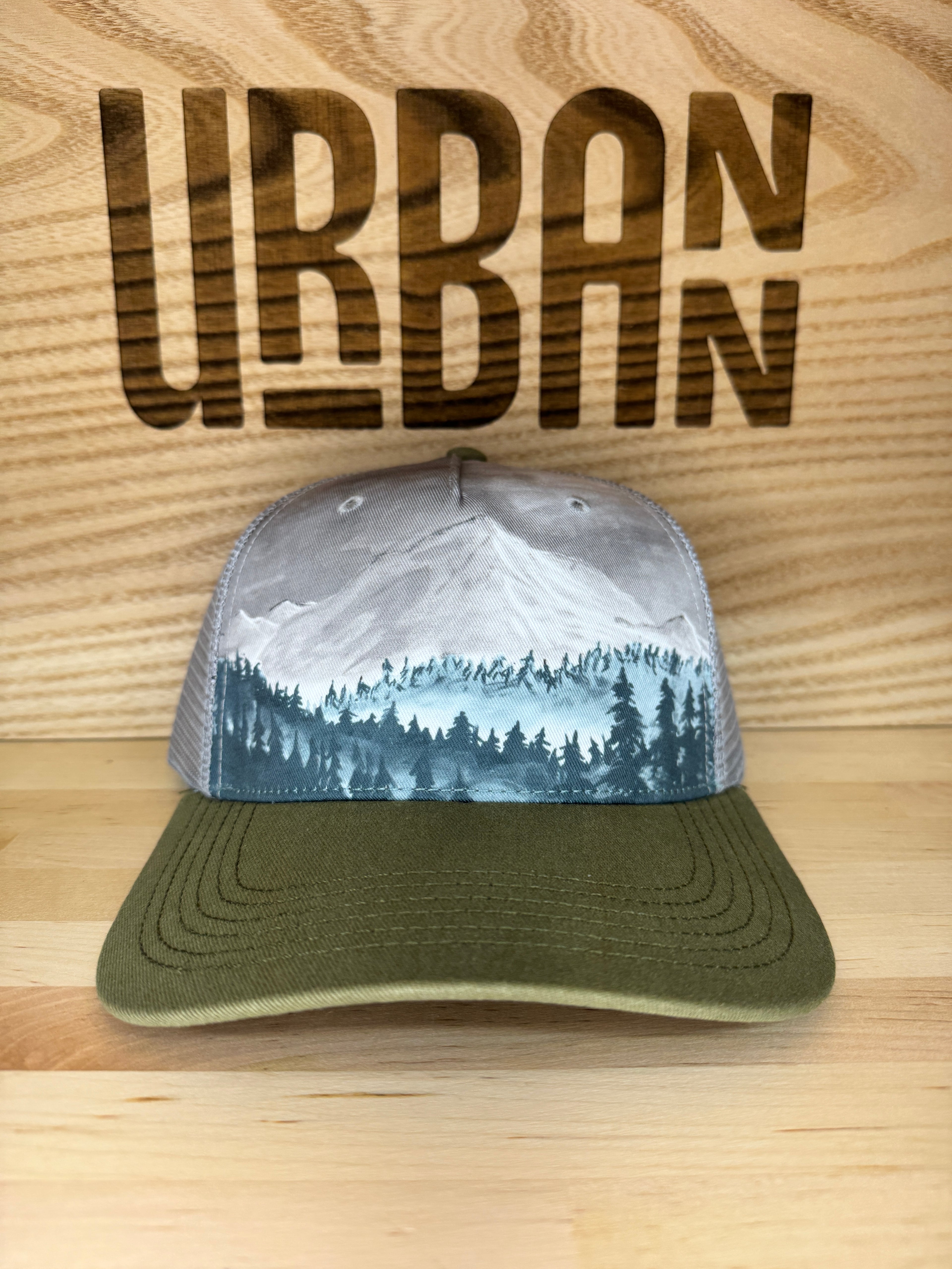 Urbann Outdoors Collection Structured Scenery Printed Five-Panel Low-Profile Hat