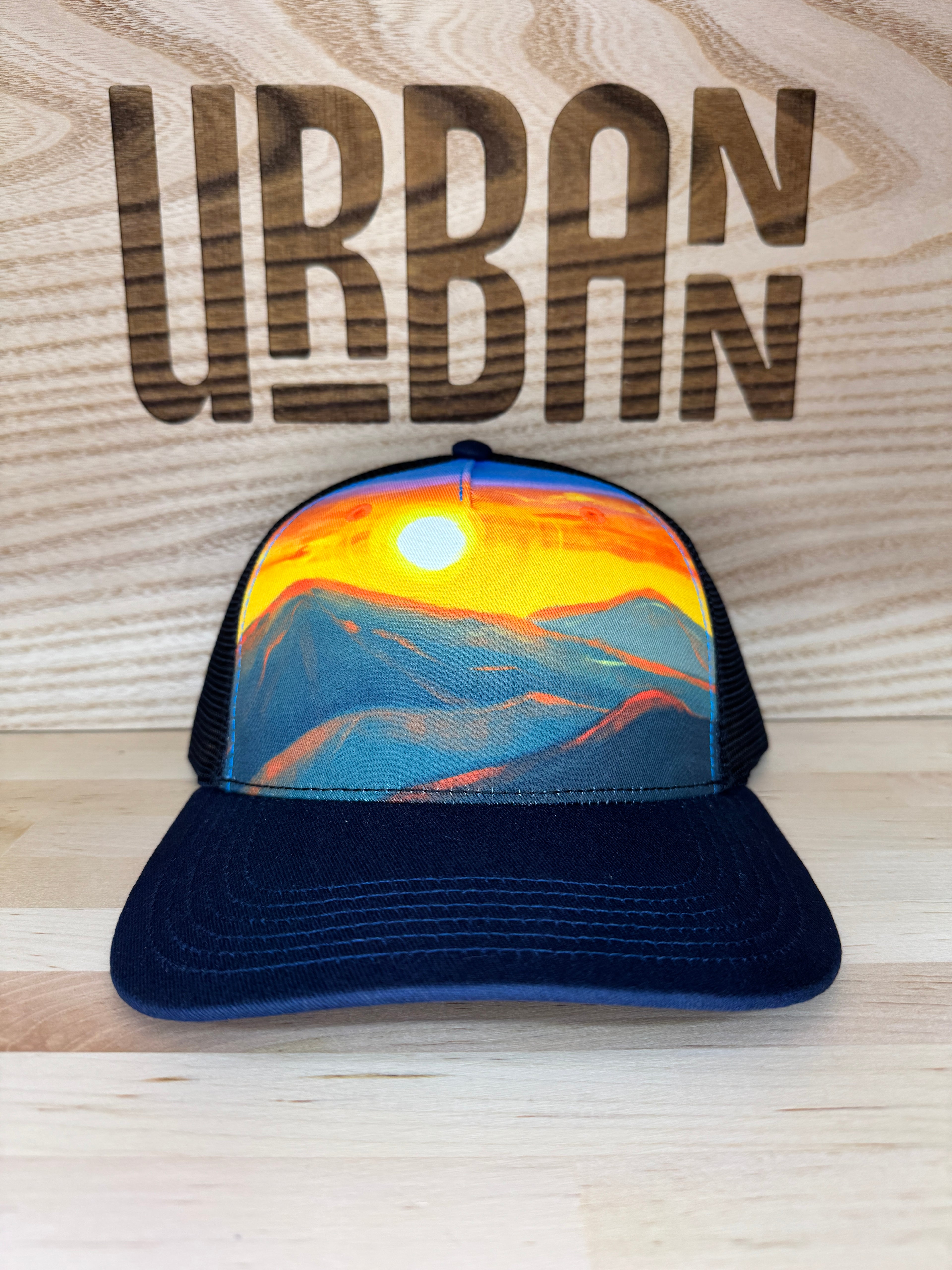 Urbann Outdoors Collection Structured Scenery Printed Five-Panel Low-Profile Hat